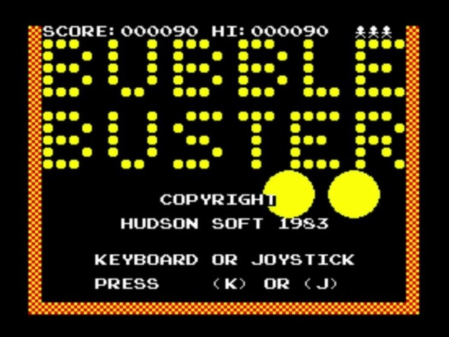 Bubble Buster title screen for ZX Spectrum